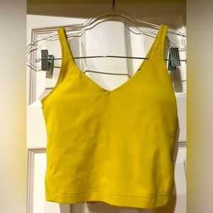 Lululemon Align Tank Top Cropped W Built In Bra; Yellow/Electric Lemon; Sz 4